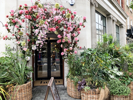 Outside a florist flower shop