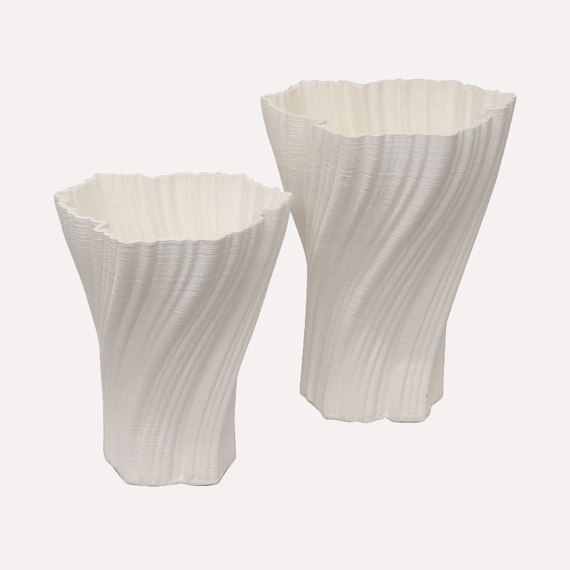 Two 3D-printed Porcelain Vases