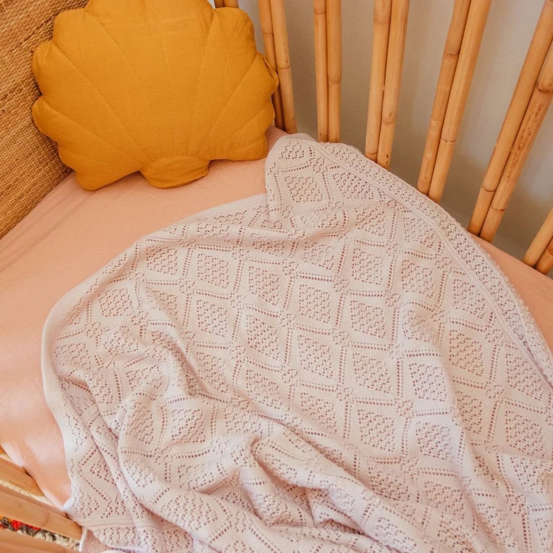 Heirloom Geometric Pattern in Dusky Pink - 100% Merino