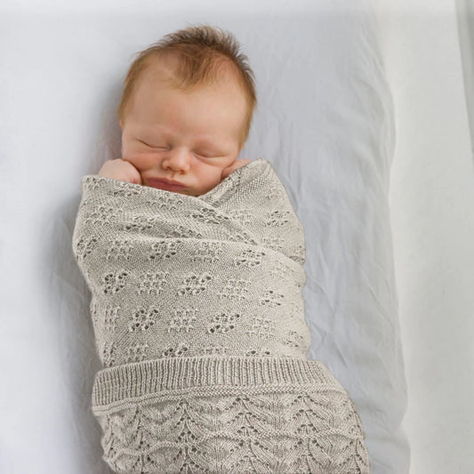 Heirloom Vintage Baby Blanket in Oatmeal - 100% Merino