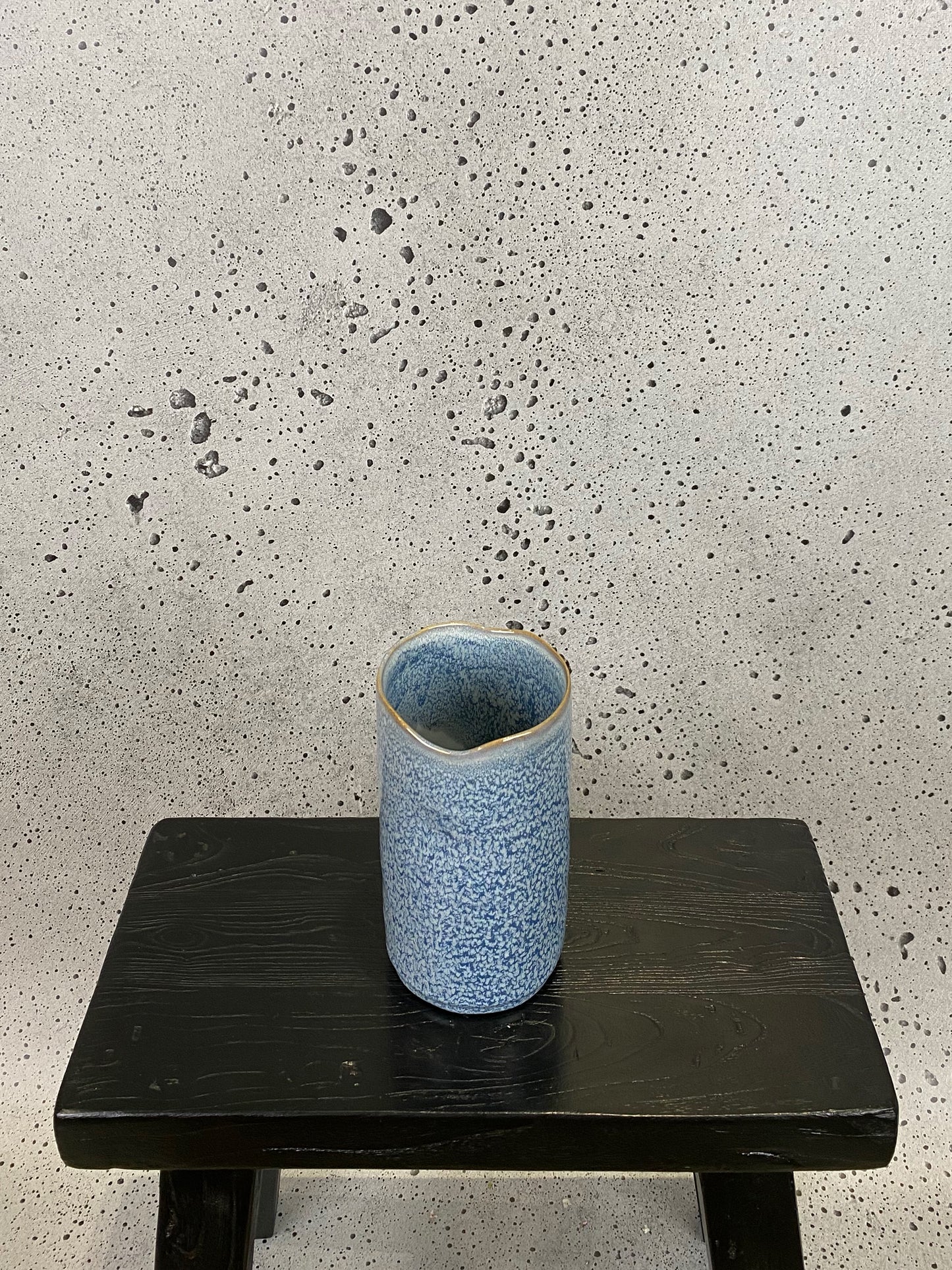 Blue ceramic vase for flowers