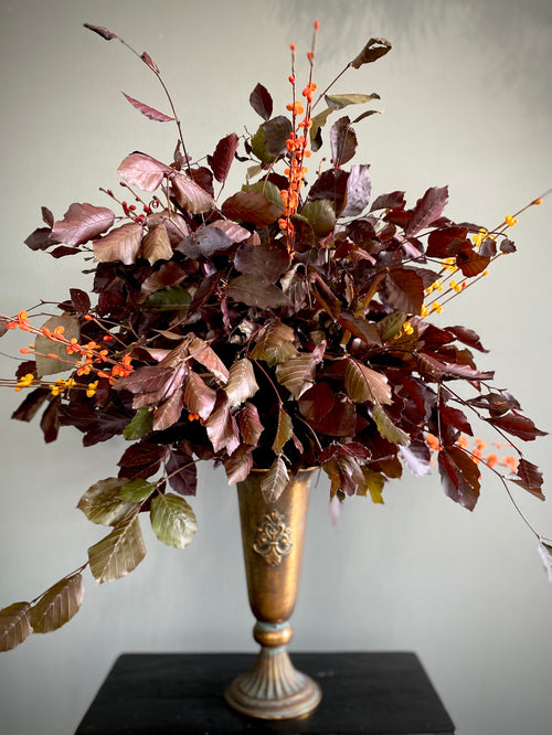 Aged Metal Vase