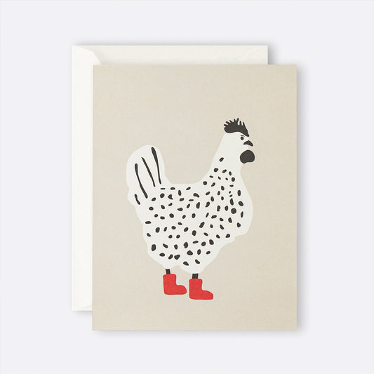 Greeting Card – Rooster Red Boots