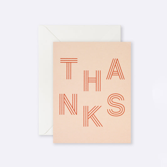 Greeting Card – Thanks stipe letters