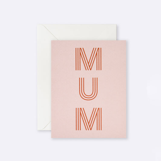 Greeting Card – Mum stripe letters