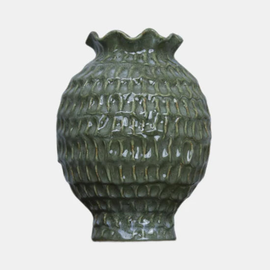 Textured Green vase