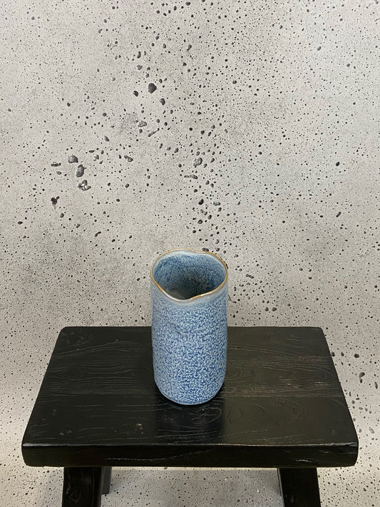 Blue ceramic vase for flowers