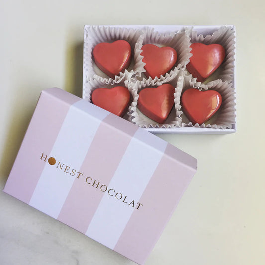 Honest Chocolate Passionfruit Heart Bon Bons in a gift box